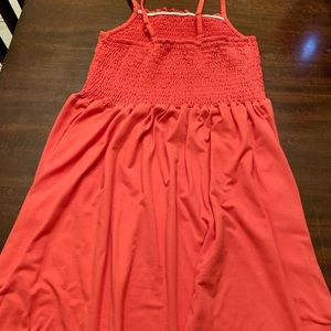coral spandex flowy dress 👗